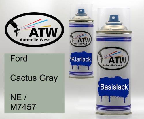 Ford, Cactus Gray, NE / M7457: 400ml Sprühdose + 400ml Klarlack - Set, von ATW Autoteile West.